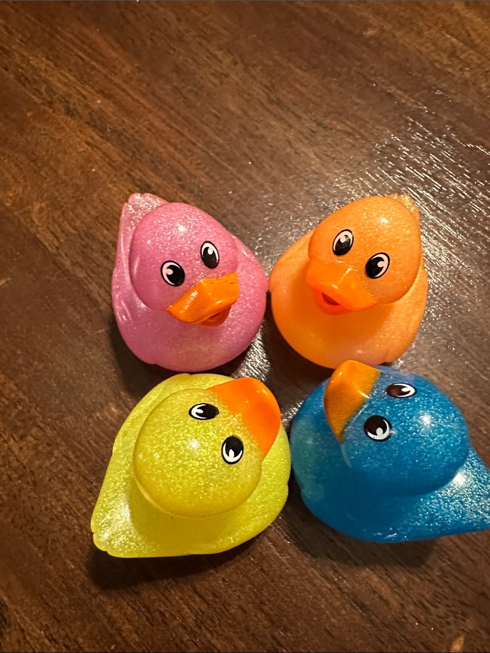 Glitter Rubber duck Set - Pink, Orange, Yellow, Blue